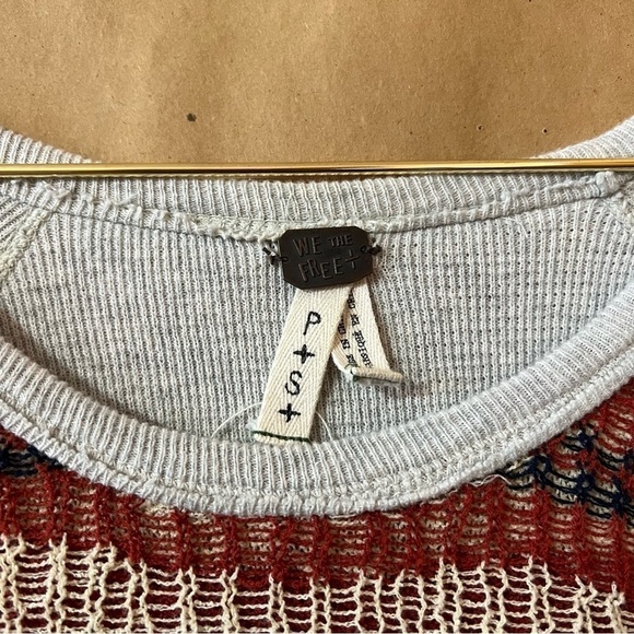 Free People | Rare Bambi Swit Ram Skull Knit Thermal Top Southwestern Size S - Picture 3 of 12